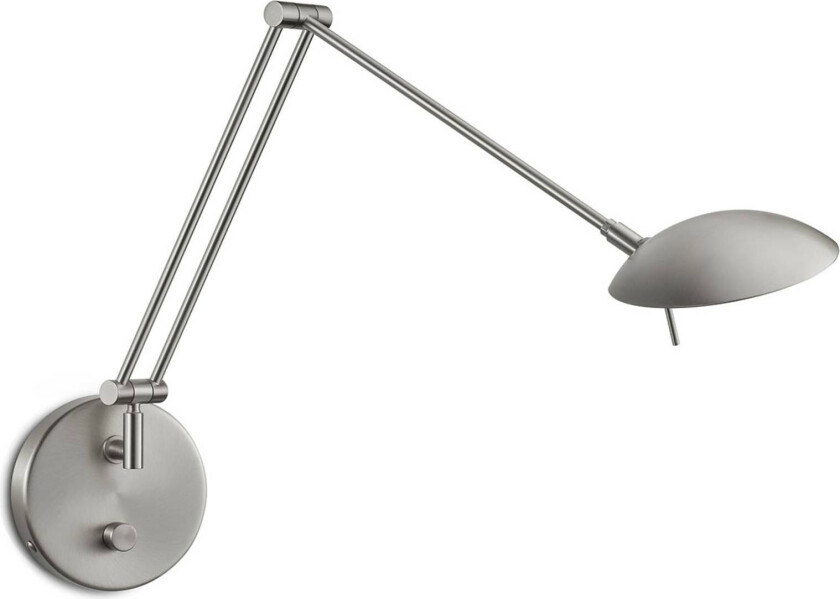 LED-vegglampe Ninja med dimmerhjul, matt nikkel