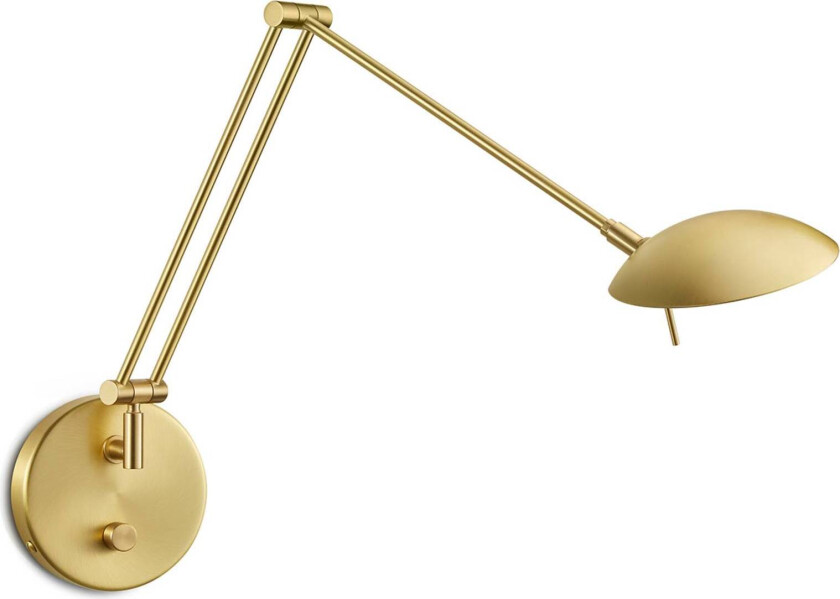 Dimbar LED-vegglampe Ninja i matt messing