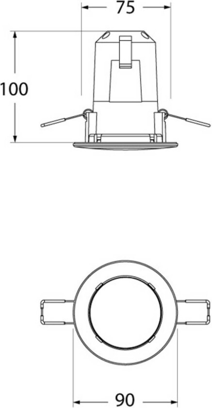 LED-downlight Teresa 90, GU10, CCT, 6 W, svart