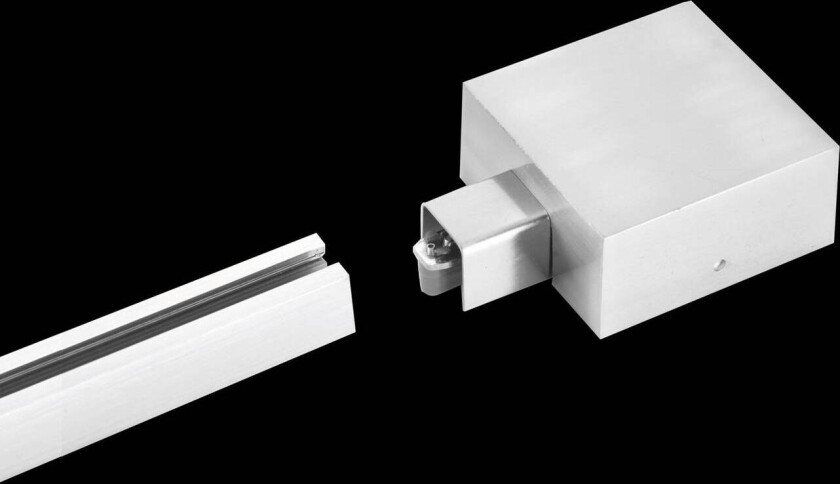 Tilførsels endeenhet for skinnesystem med HV-track