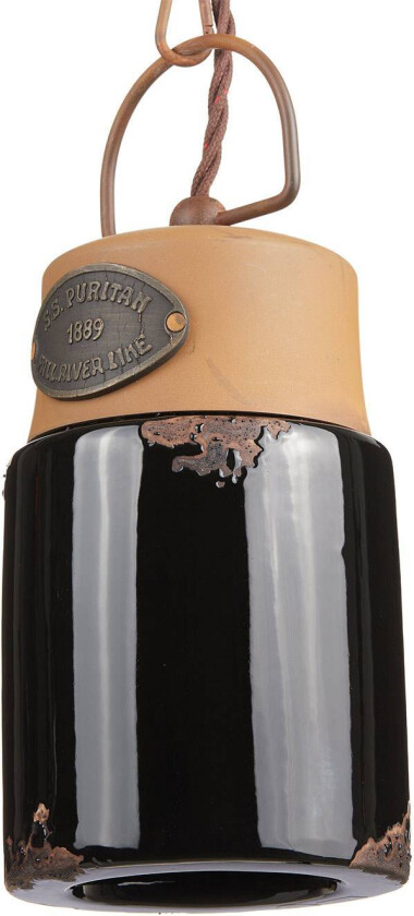 Hengelampe C1620, keramikk og metall, svart