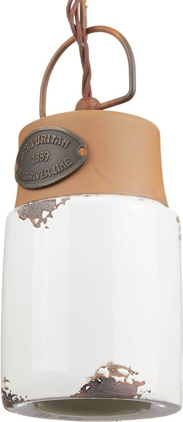 Hengelampe C1620, keramikk og metall, hvit