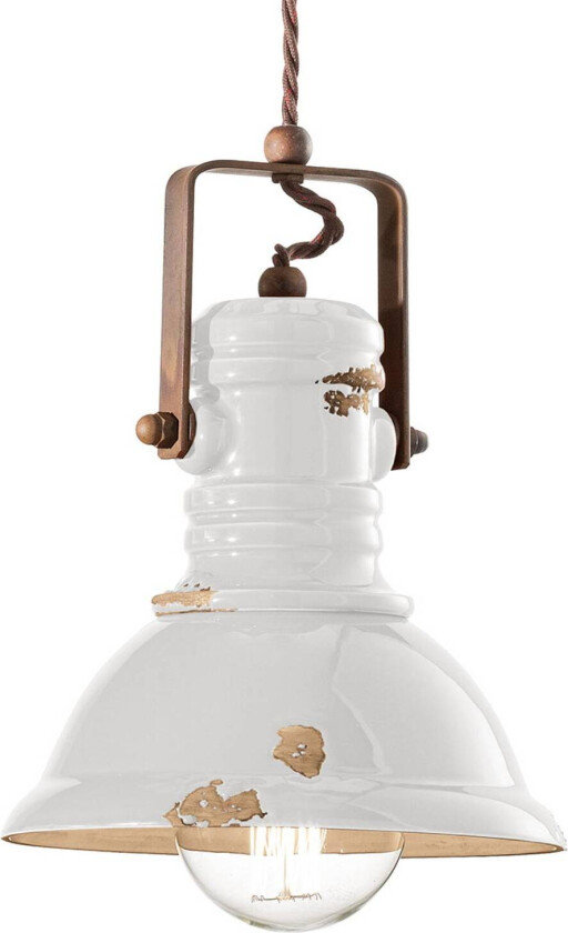 Pendellampe C1691 i hvit industriell design