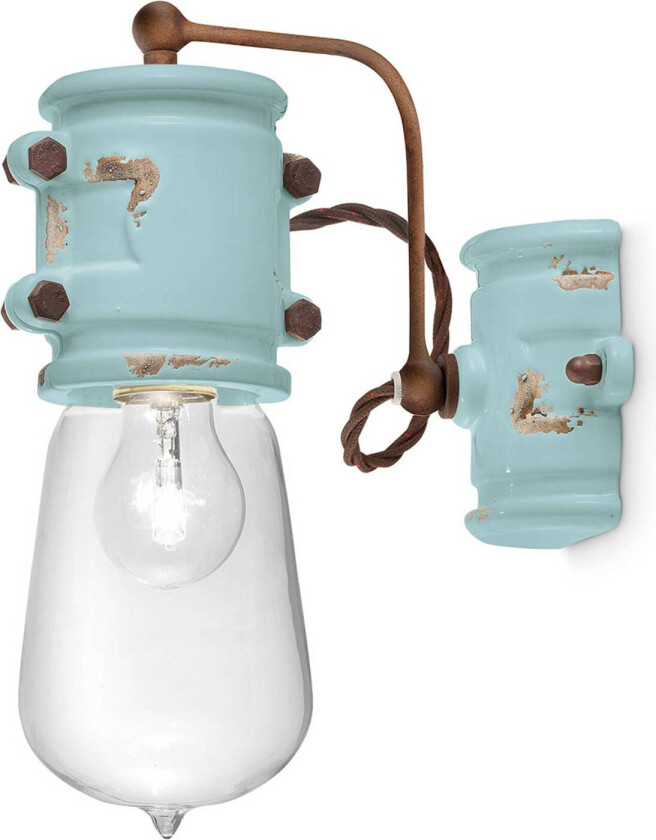 Vintage-vegglampe C1523 turkis