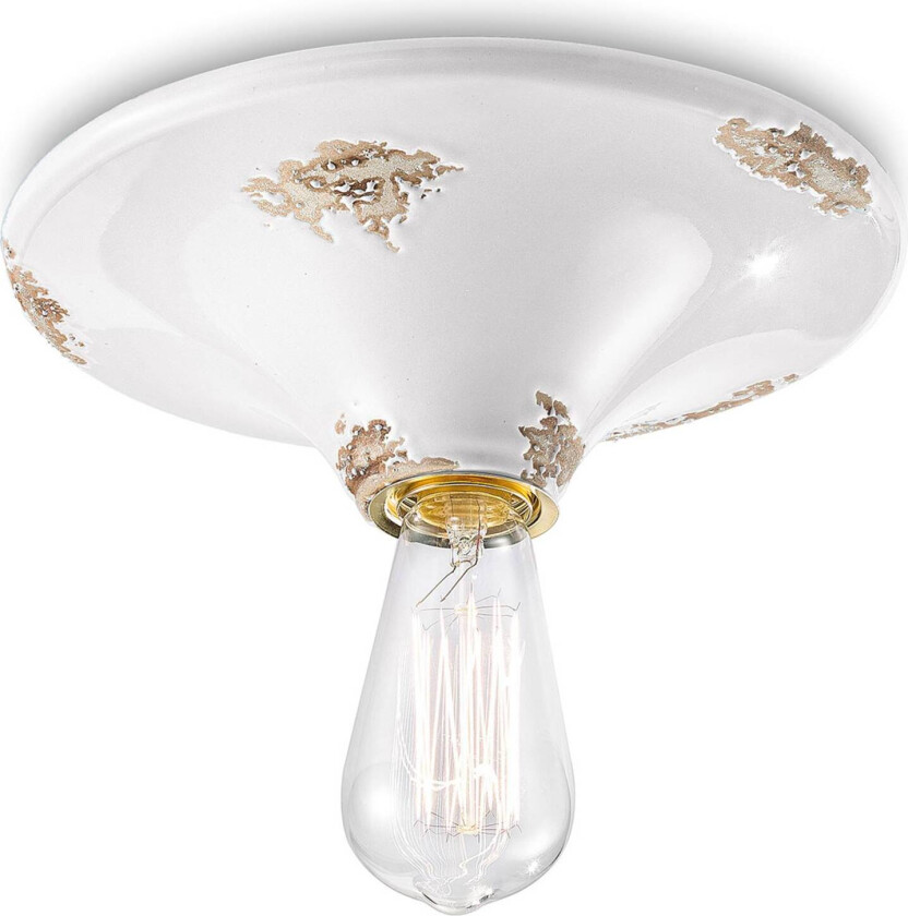 Vintage taklampe C134 hvit