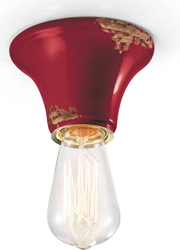 Vintage taklampe C132 vinrød