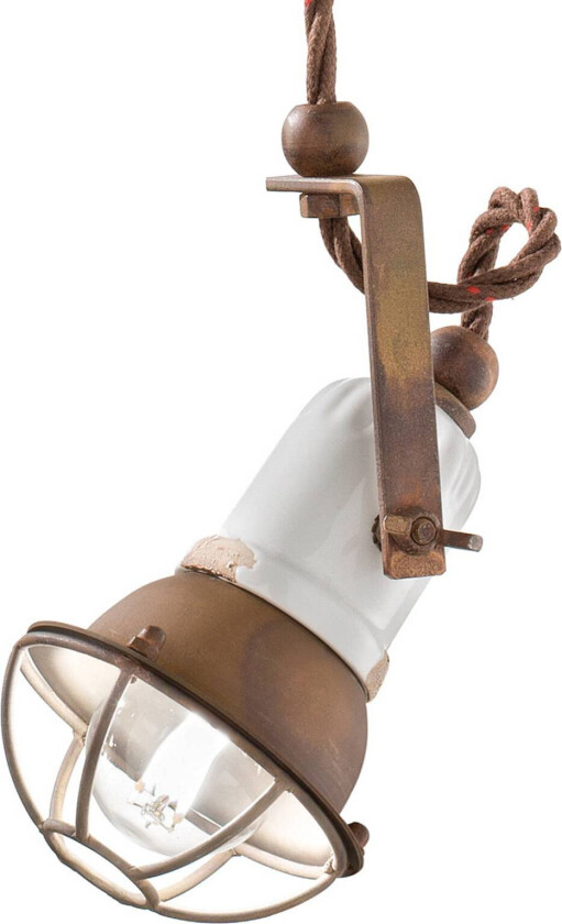 Pendellampe C1660/1 med bur, hvit