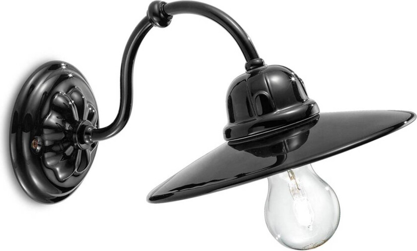Edoardo vegglampe i retrostil, svart