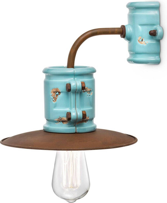 Nicolo-vegglampe i vintagestil, turkis