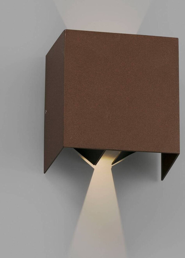 Utendørs LED-vegglampe Olan, rustbrun
