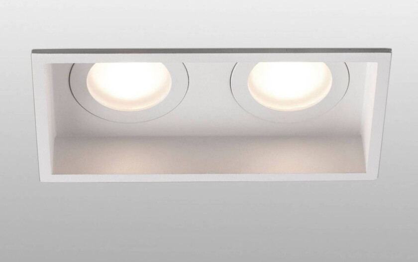 Innfellingslampe Hyde, 2 lyskilder IP44, hvit