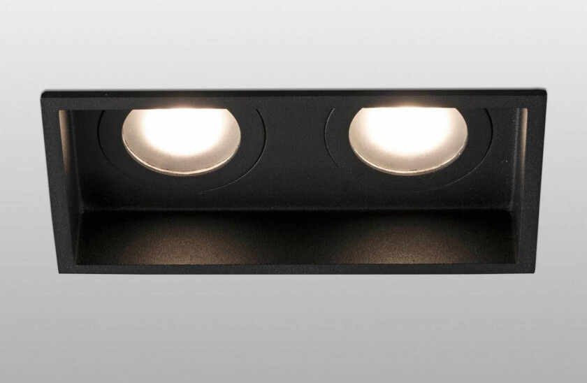 Innfellingslampe Hyde, 2 lyskilder IP44, svart