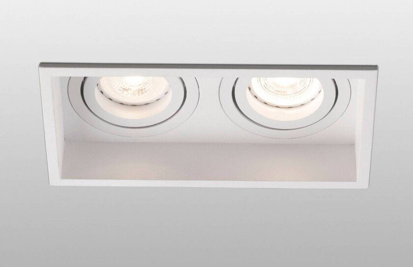 Innfellingslampe Hyde, 2 lyskilder, dreibar, hvit