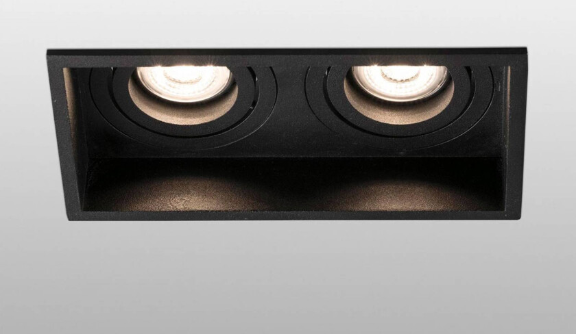 Innfellingslampe Hyde, 2 lyskilder dreibar i svart