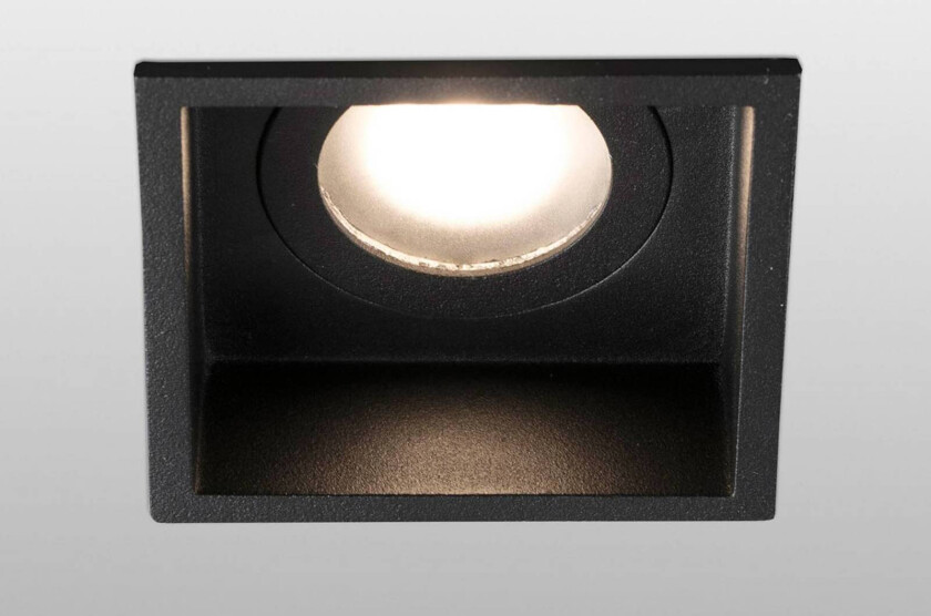 Downlight Hyde 1 lyskilde rammer kantet IP44 svart