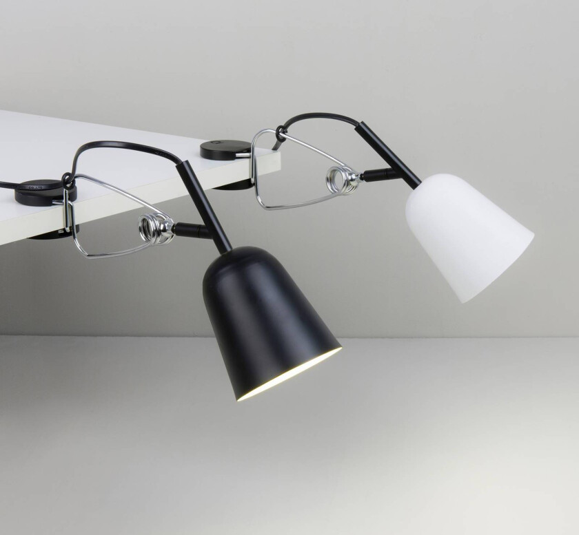 Klemmelampe Studio, svart/krem