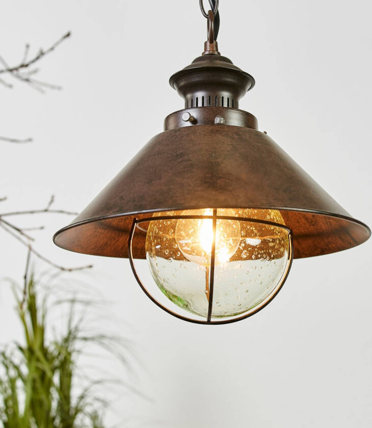 Nautica hengelampe i antikk look 26 cm