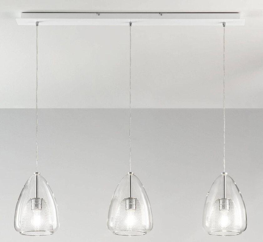 Hengelampe Britton, 3 lyskilder, gjennomsiktig