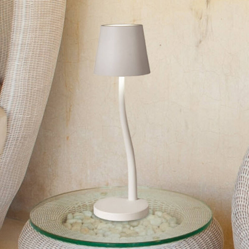 LED-bordlampe Judy, batteri, IP54, hvit
