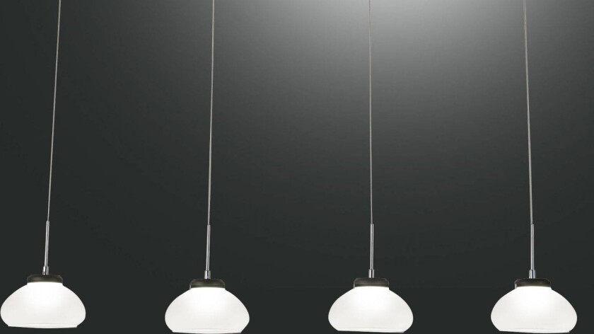 Hengelampe Arabella, 4 lyskilder på rad, hvit