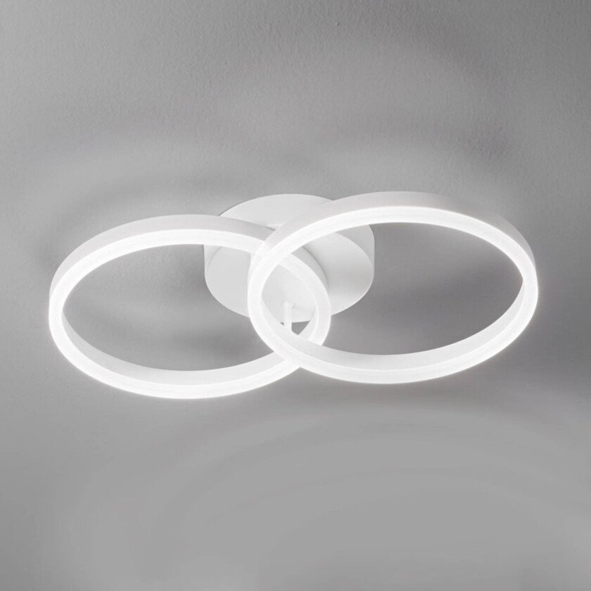 LED-taklampe Giotto, 2 lyskilder, hvit