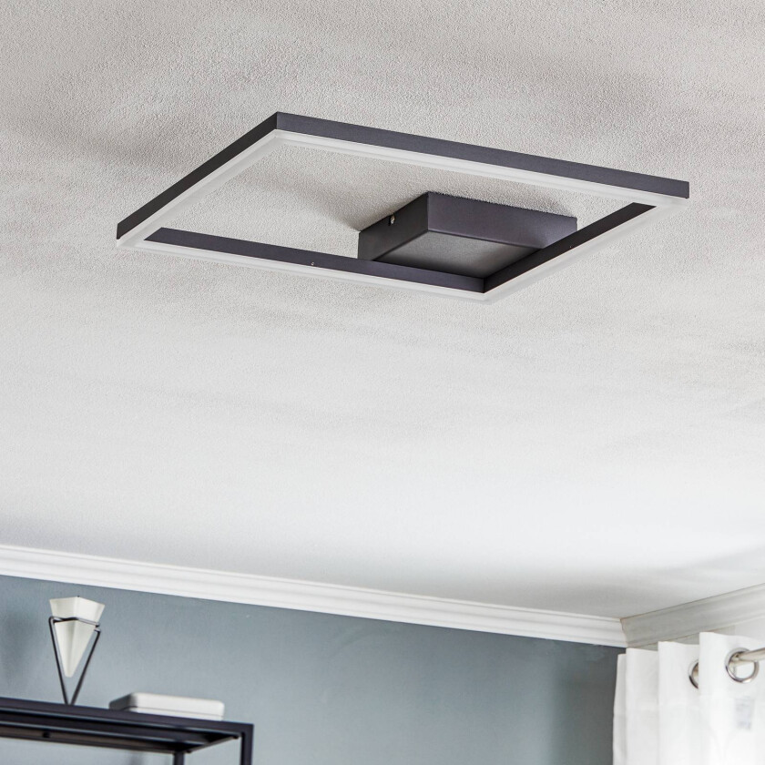 Bard LED-taklampe, 42x42 cm, antrasitt