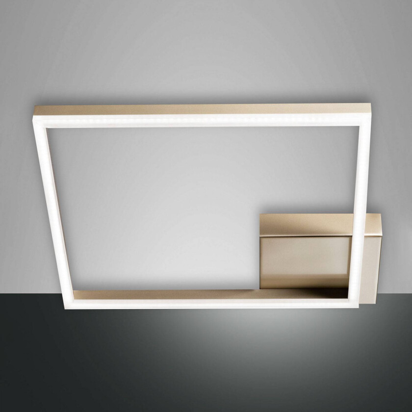 LED-taklampe Bard, 42x42cm, matt gull-finish
