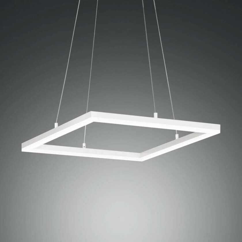 LED-hengelampe Bard, 42x42cm, hvit