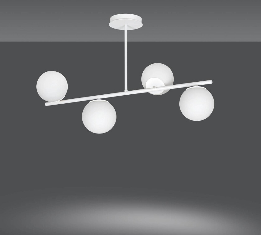 Kabo taklampe, 1 arm, hvit, 4 lyskilder