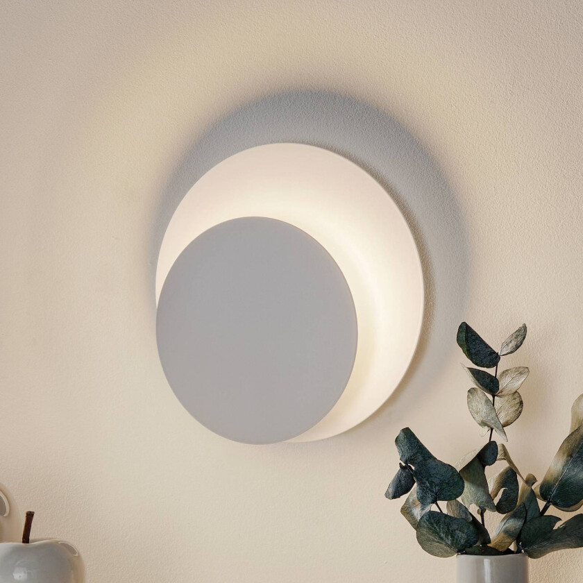 Vegglampe Circle i rund form, hvit