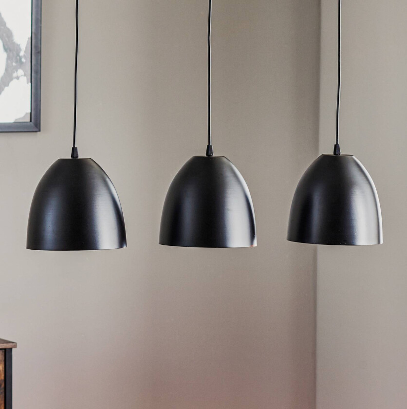 Hengelampe Lenox, 3 lyskilder, svart-gull