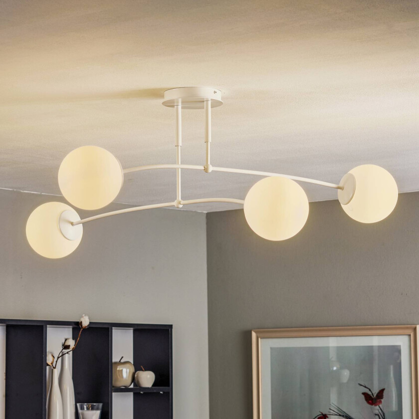 Taklampe Pregos 4, 4 lyskilder, hvit