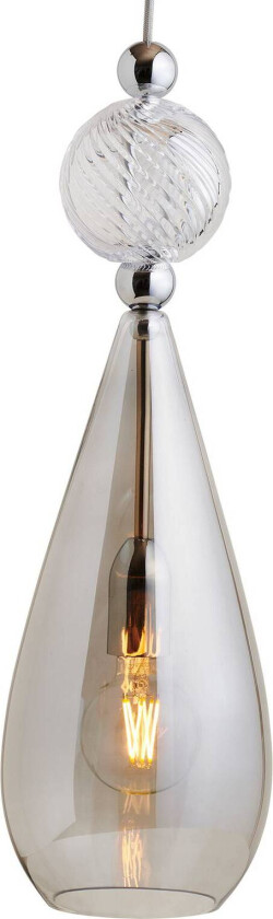 EBB & FLOW Smykke L sølvfarget røykgrå krystallvirvel