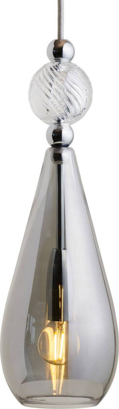 EBB & FLOW Smykke M sølvfarget røykgrå krystallvirvel