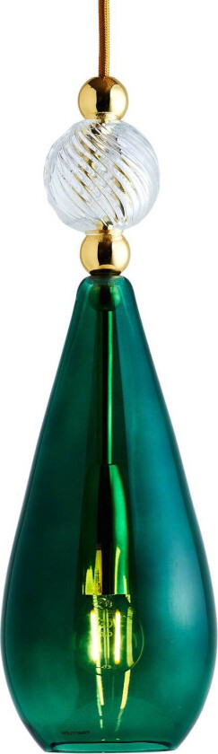 EBB & FLOW Smykke M gull eføygrønt krystallvirvel