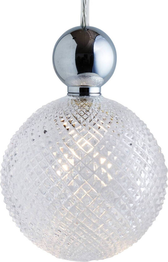 EBB & FLOW Uva L hengende kule sølv klar minisjekk