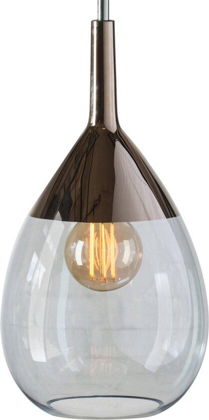 EBB & FLOW Lute hengelampe, platina, blått glass