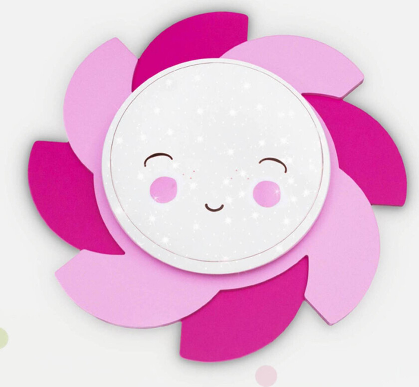 LED-vegglampe Sun Starlight Smile, rosa
