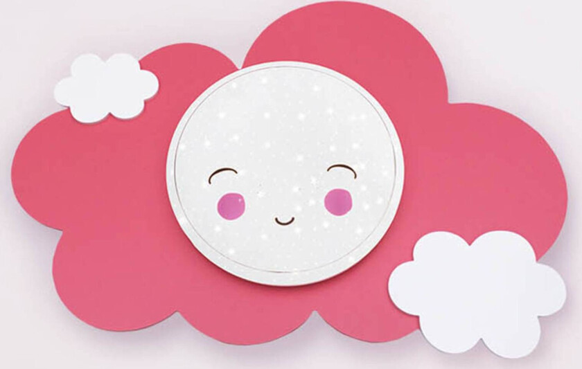 LED-vegglampe Picture Cloud Starlight Smile, rosa