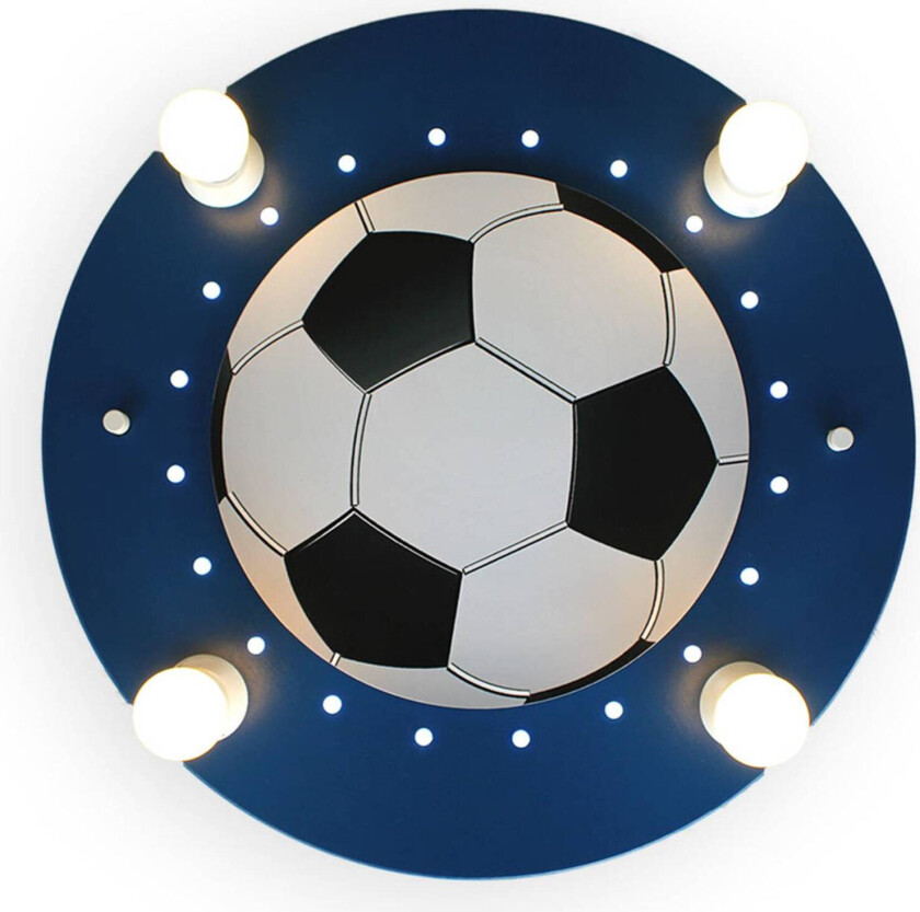 Taklampe Fotball, 4 lyskilder, mørkeblå og hvit