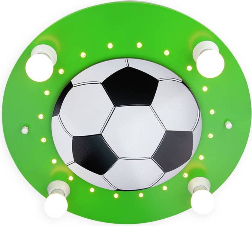 Taklampe Fotball, 4 lyskilder, mørkegrønn og hvit