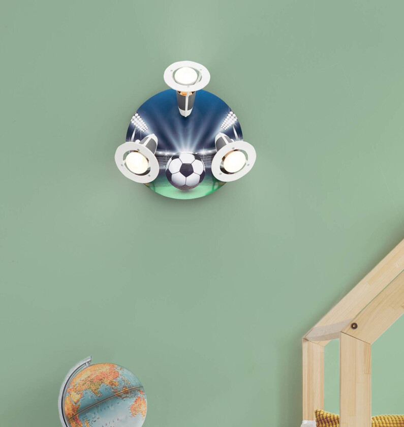 Taklampe Fotballarena, grønn og blå