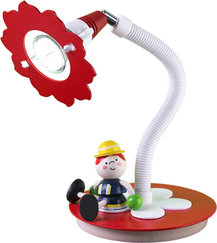 LED-bordlampe Brannmann Fred, rød og hvit