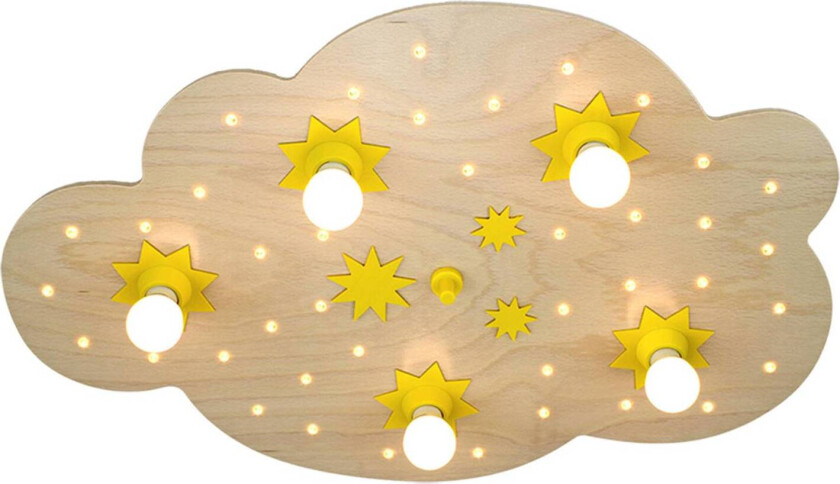 Taklampe Stjernesky, i naturlig bøk, 75 cm