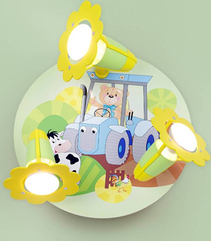 Taklampe Traktor med bondegård-motiv