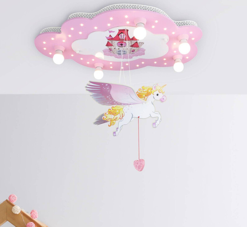 Slott barnetaklampe med enhjørning