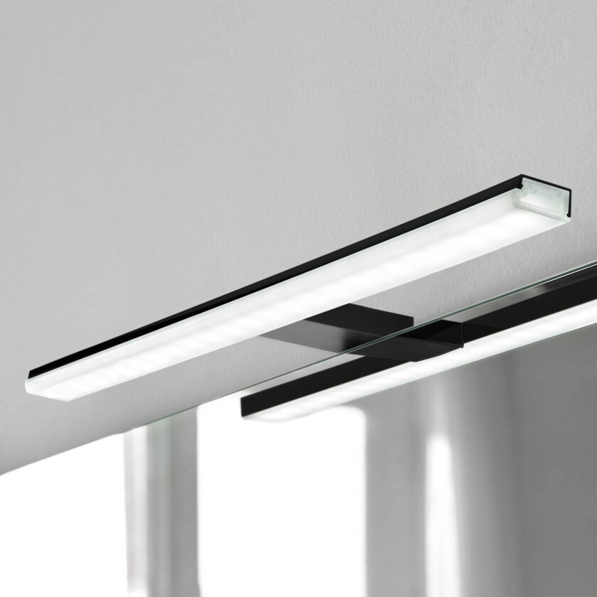Pandora LED-speilbelysning, matt svart, 30,8 cm