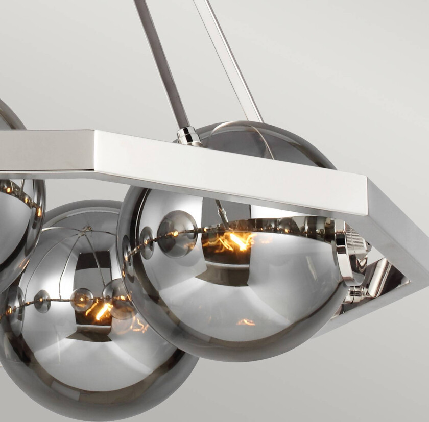 Pendellampe Harper, røykglass-skjermer 5 lyskilder