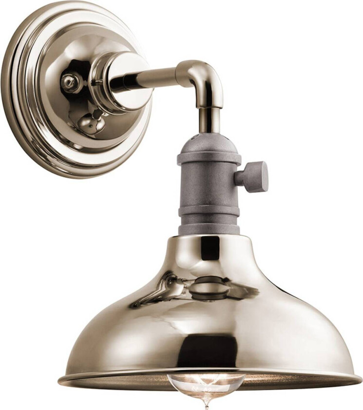 Vegglampe Cobson 1, polert nikkel