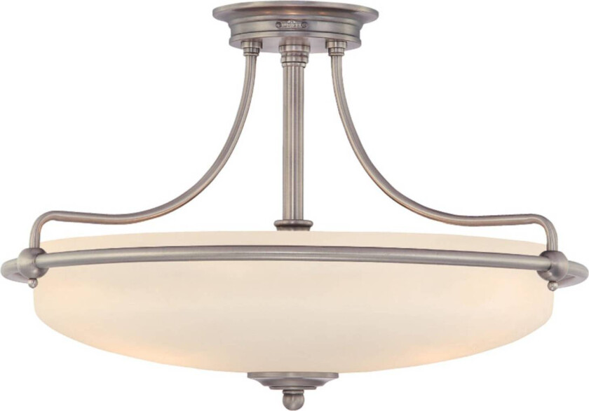 Taklampe med avstandsst. Griffin, nikkel, Ø 57 cm